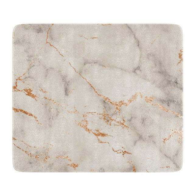 Planche À Découper Accents Brown et Motif Abstrait blanc (Devant)