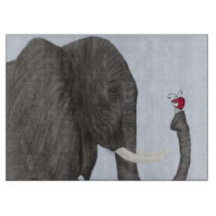 Planche À Découper Adorable éléphant et mignonne coccinelle