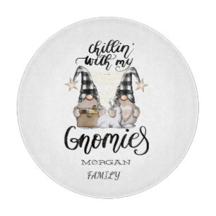 Planche À Découper Adorable mignonne Gnomes Black Buffalo Plaid