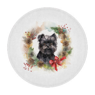 Planche À Découper Affenpinscher Christmas Wreath Festive Pup