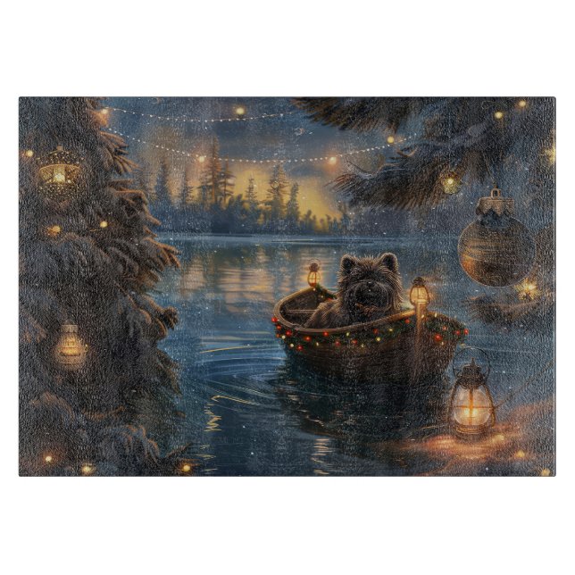 Planche À Découper Affenpinscher Festive Christmas Voyage (Devant)