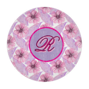 Planche À Découper Affiche à motif floral personnalisé à l'aquarelle