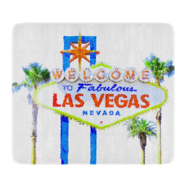 Planche À Découper Affiche de bienvenue fabuleuse de Las Vegas (Devant)