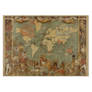 Planche À Découper Affiche de la carte du monde de l'Empire britanniq