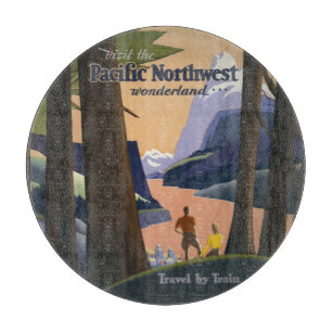 Planche À Découper Affiche de voyage vintage Pacific Northwest 1925 T