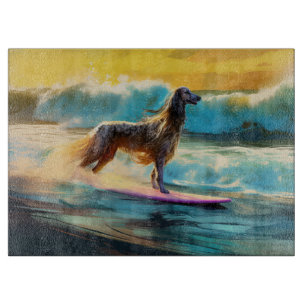 Planche À Découper Afghan Hound Beach Surf Peinture