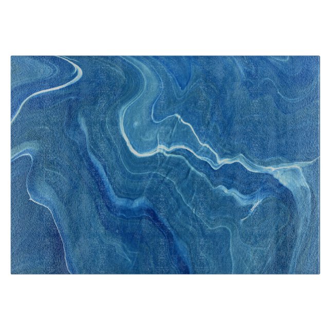 Planche À Découper Agate de marbre bleu Résumé (Devant)