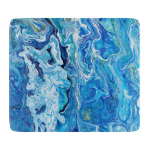 Planche À Découper Agate folle élégante 6 de dentelle - bleu d'océan