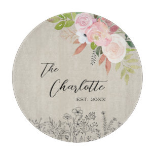 Planche À Découper Agritourisme Floral Custom Année de création