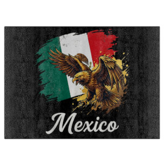 Planche À Découper Aigle de la fierté vintage du drapeau mexicain