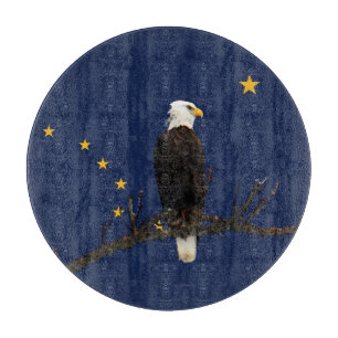 Planche À Découper Aigle Et Drapeau De L'Alaska
