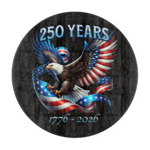 Planche À Découper Aigle et drapeau patriotiques 250 ans 1776-2026