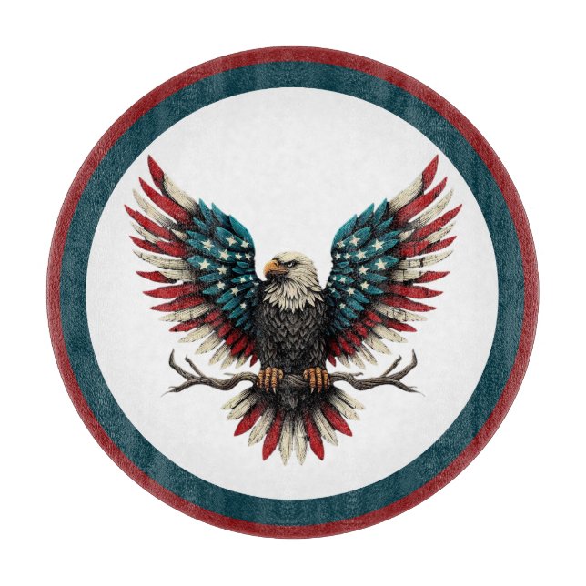 Planche À Découper Aigle rustique patriotique américain/américain cha (Devant)