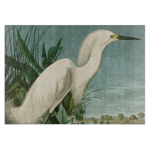Planche À Découper Aigrette neigeuse d'Audubon oiseau de rivage ornit