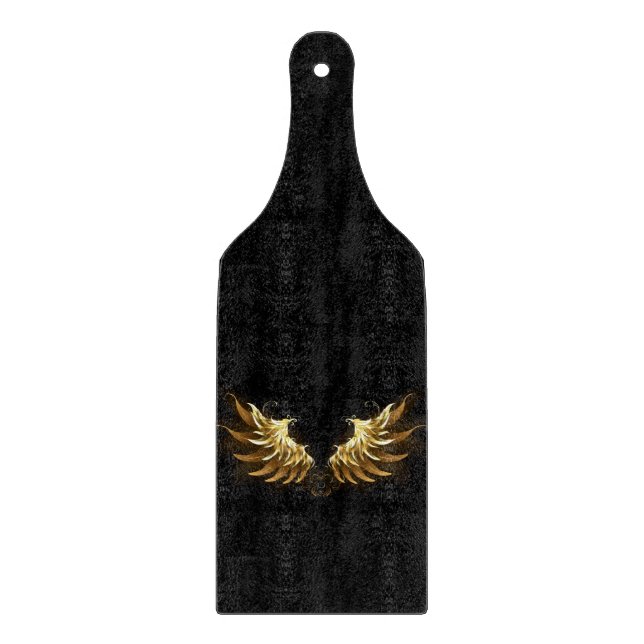 Planche À Découper Ailes d'Ange d'or sur arrière - plan noir (Devant)