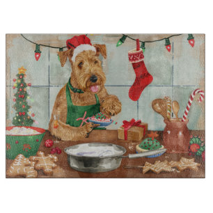 Planche À Découper Airedale Terrier Gâteau de vacances : Noël festif