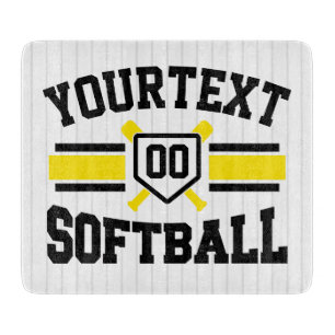 Planche À Découper AJOUT PERSONNALISÉ NOM Softball Player Varsity Tea