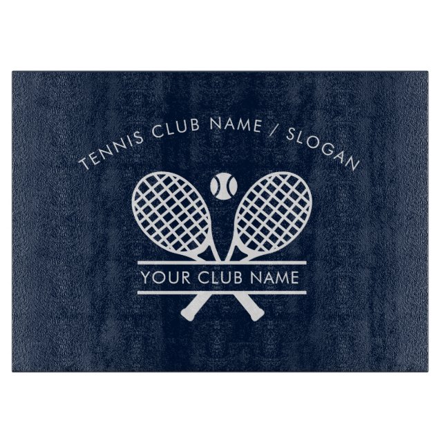 Planche À Découper Ajouter Tennis Club Nom Équipe Joueurs Marine Blue (Devant)
