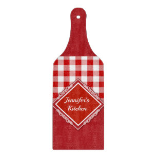 Planche À Découper Ajouter un nom Rouge En vichy Nouveau cadeau maiso