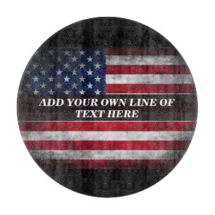 Planche À Découper Ajouter votre texte sur le drapeau américain