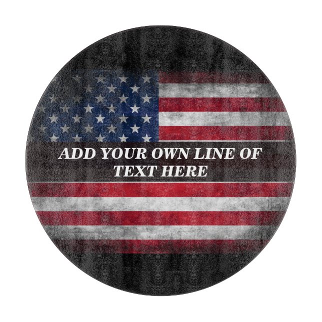 Planche À Découper Ajouter votre texte sur le drapeau américain (Devant)