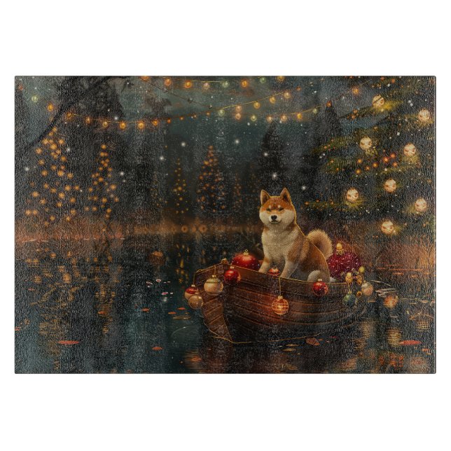 Planche À Découper Akita Christmas Festive Voyage (Devant)