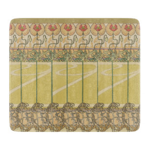 Planche À Découper Alfonse Mucha Coquelicots Papier Peint Floral Art 