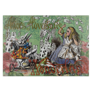 Planche À Découper alice aventure cartes merveille pays chapeau lapin