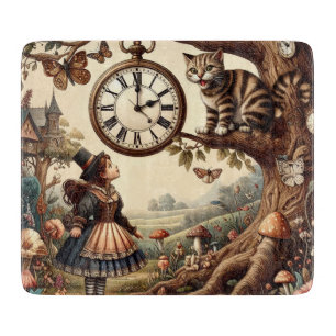 Planche À Découper Alice & Chat du Cheshire : Fantaisie Merveilleuse 