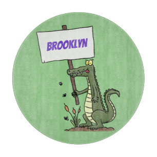 Planche À Découper Aligator de crocodile drôle avec dessin animé