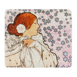 Planche À Découper Alphonse Mucha La Dame 1896 Art Nouveau Vintage