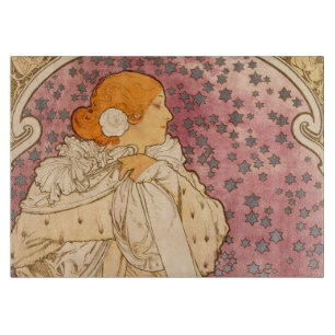 Planche À Découper Alphonse Mucha La Dame Aux Camelias : Art Nouveau 