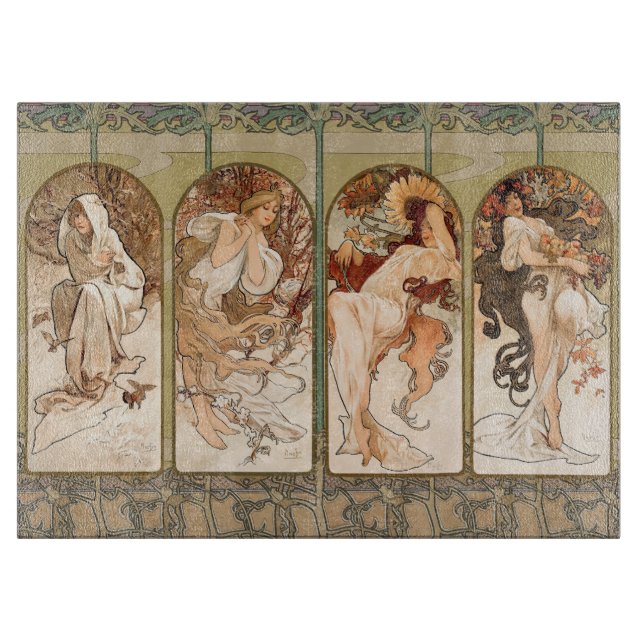 Planche À Découper Alphonse Mucha The Seasons 1897 Art Nouveau (Devant)