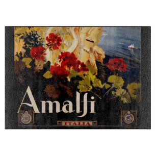 Planche À Découper Amalfi Italie Poster de voyage Graphique d'art