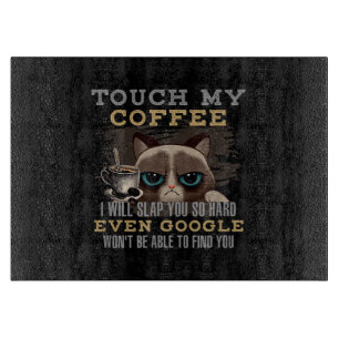 Planche À Découper Amateur de café drôle - Humour de chat