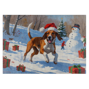 Planche À Découper American English Foxhound Noël Festive Neige