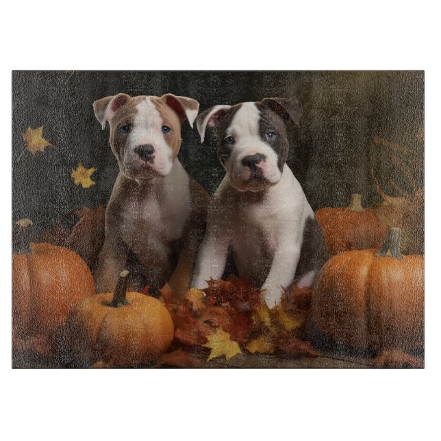 Planche À Découper American Staffordshire Puppy Automne Délice (Devant)