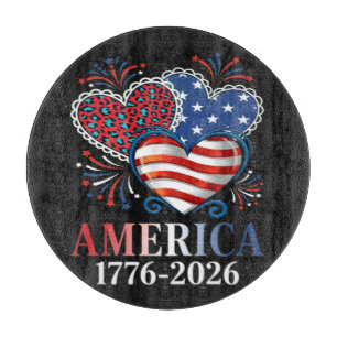 Planche À Découper Amérique Cœurs 1776-2026 Patriotique