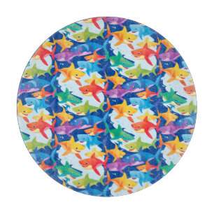 Planche À Découper Amusante fête de ballon d'anniversaire de requin a