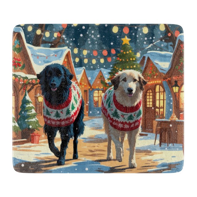 Planche À Découper Anatolian Shepherd Dogs Christmas Snow Holiday (Devant)
