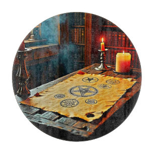 Planche À Découper Anciens épisodes sur un défilement mystique