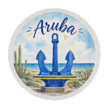 Ancre de drapeau d'Aruba île des Caraïbes voyage s