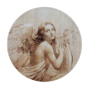 PLANCHE À DÉCOUPER ANGE JOUER LYRA SUR LES NUAGES