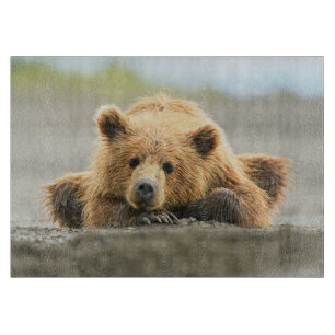 Planche À Découper Animaux de bébés cutest   Cub d'ours Brown côtier