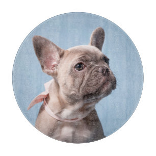 Planche À Découper Animaux de bébés cutest French Bulldog Pink Bow