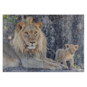 Planche À Découper Animaux de bébés cutest   Lion Dad & Cub