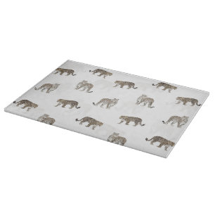 Planche À Découper Animaux de la jungle du léopard blanc moderne