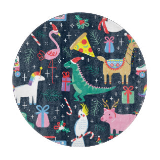 Planche À Découper Animaux De Noël, Design Sans Fil.