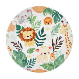 Planche À Découper Animaux mignons de safari motif jungle