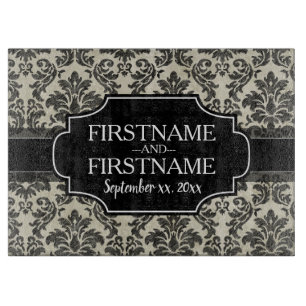 Planche À Découper Anniversaire du Mariage Goth Black Lace et Parchem